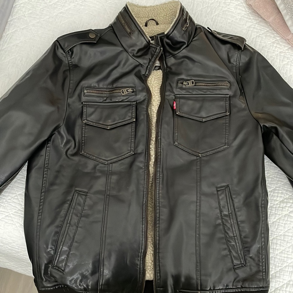 Levi’s faux leather bomber jacket